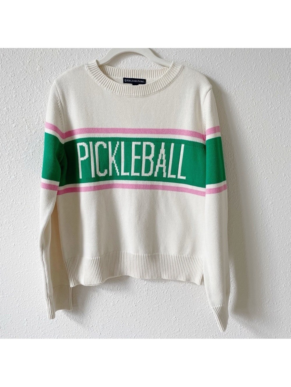 Kiel James Patrick Pickleball Sweater Size Small 100% Cotton Knit Sporty Outdoor